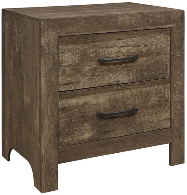 Streamdale 1-Drawer Rustic Nightstand with Black Hardware