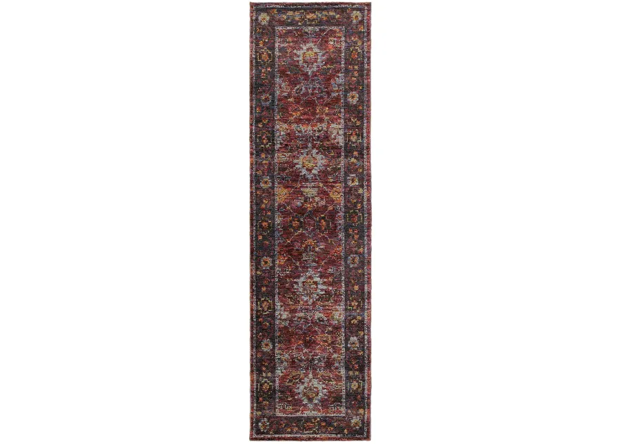 Andorra 2'6" x 12' Red Rug