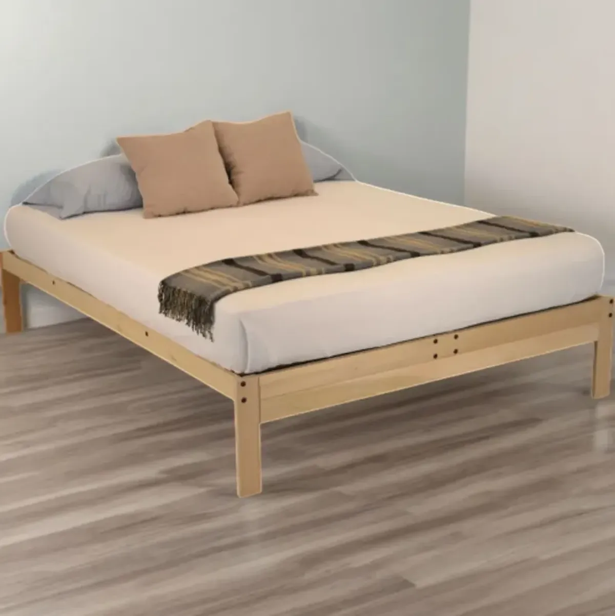 Hivvago Twin XL Solid Wood Wood Platform bed Frame - Made in USA