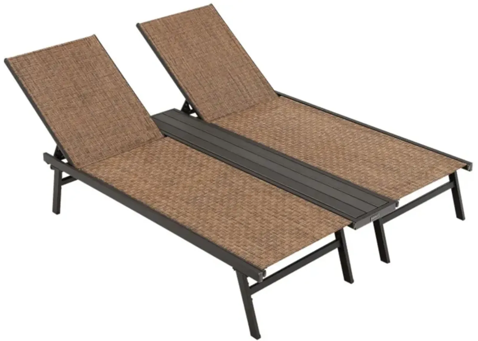 Hivvago 2-Person Patio Chaise Lounge with Middle Panel