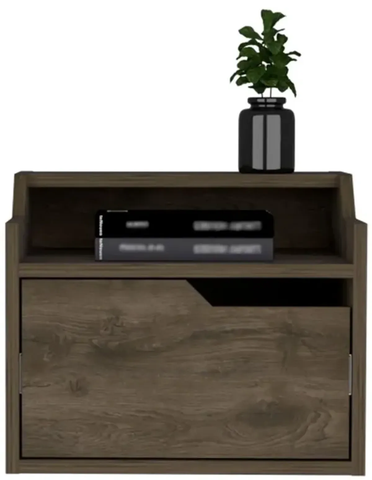 Floating Nightstand, Modern Dual-Tier Design with Spacious Single Drawer Storage