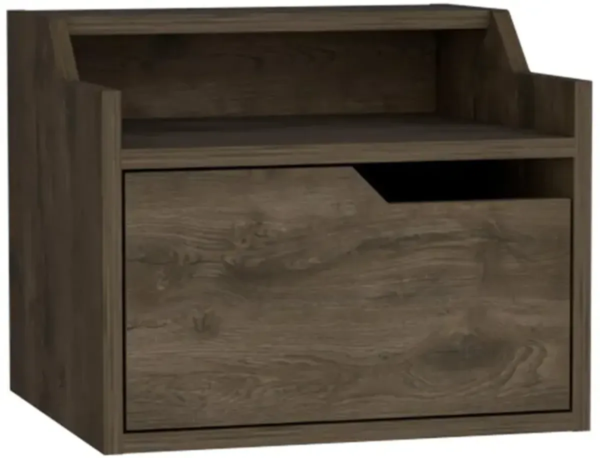 Floating Nightstand, Modern Dual-Tier Design with Spacious Single Drawer Storage