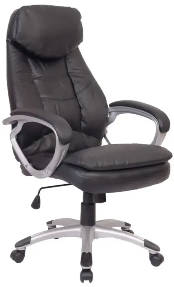 Black Office Chair Real Leather
