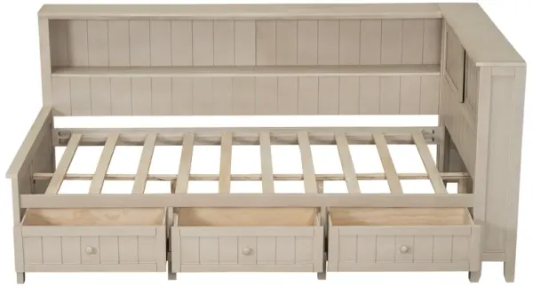 Merax Daybed with Storage Shelves and 3 Drawers