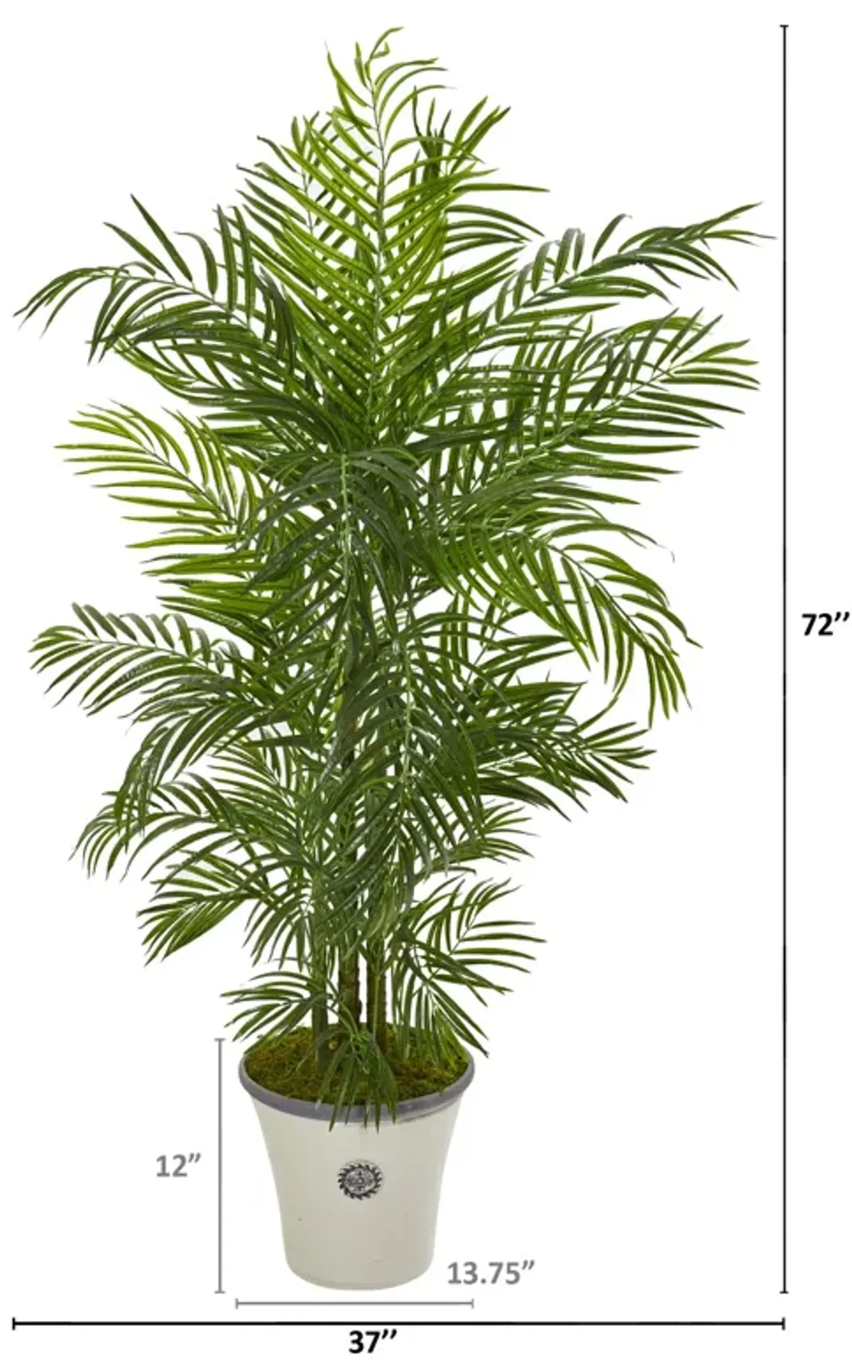 Hivvago 6 Feet Areca Palm Artificial Tree in Planter UV Resistant (Indoor/Outdoor)