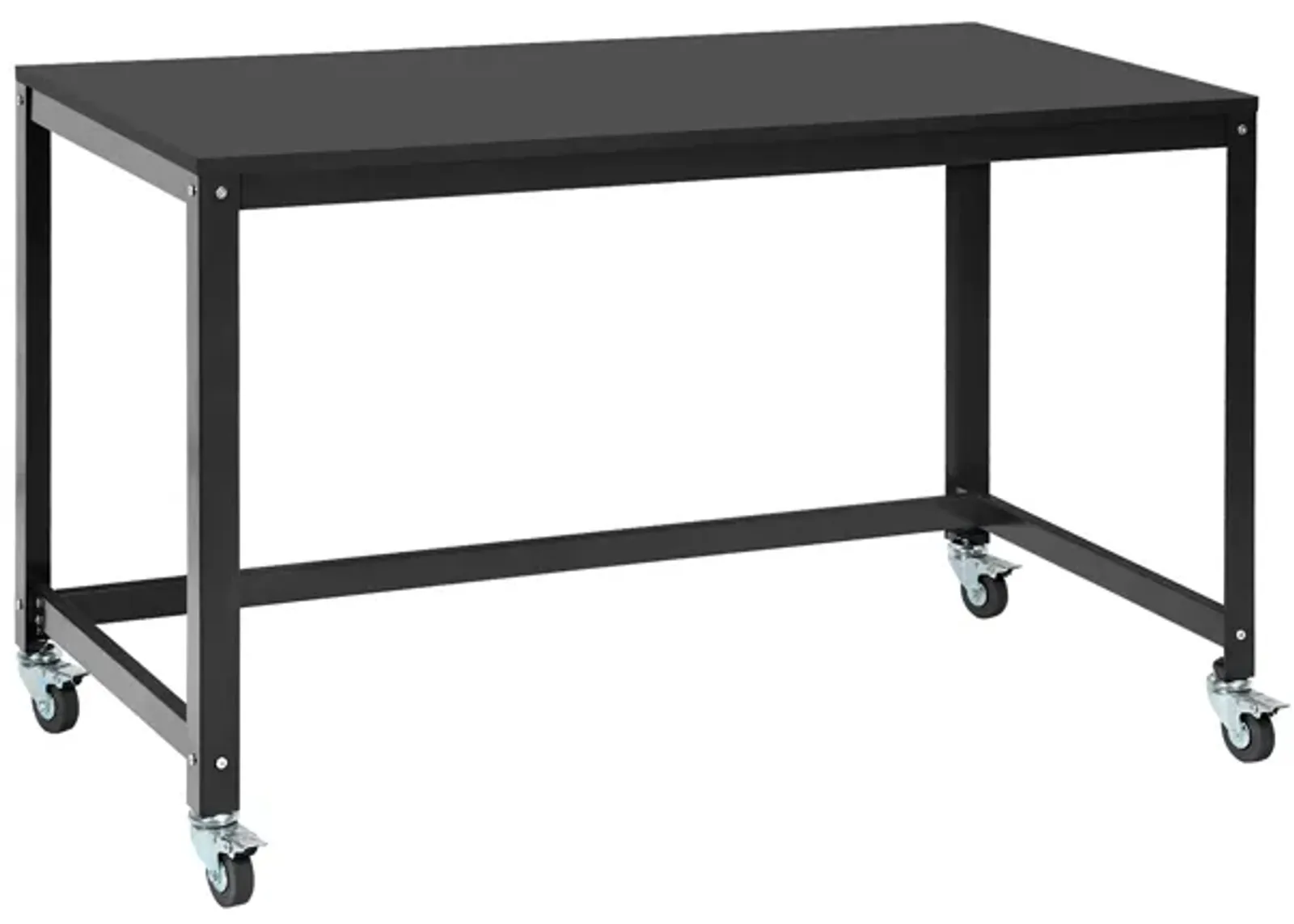 48" Rolling Computer Desk with Heavy-duty Metal Frame for Home and Office