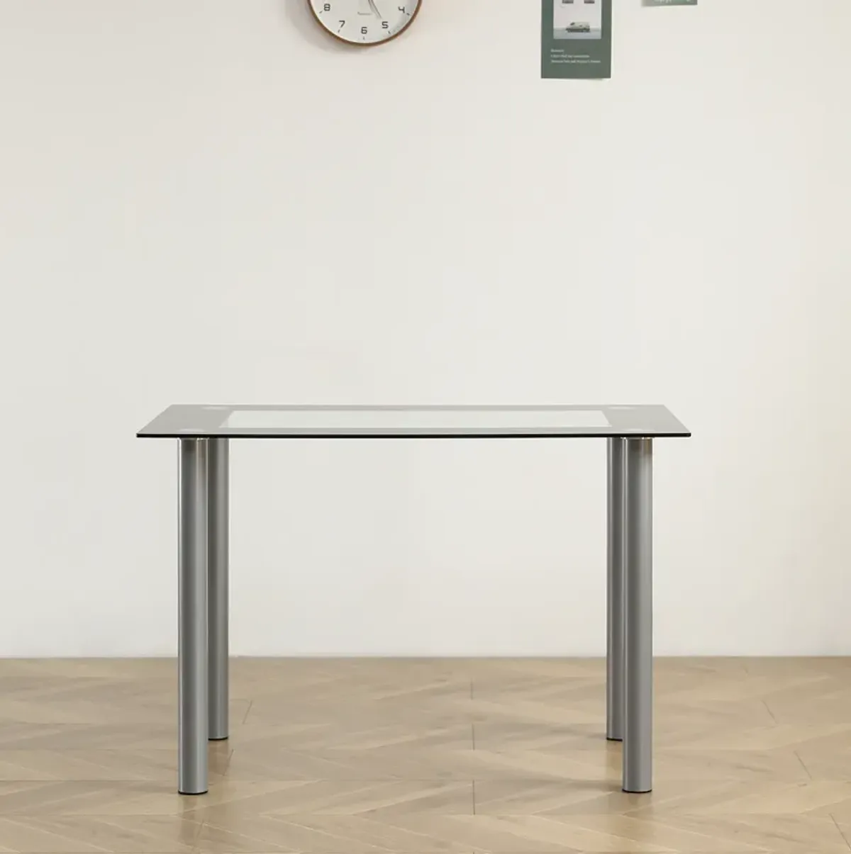 Contemporary Tempered Glass Dining Table, Perfect for Modern Dining Rooms