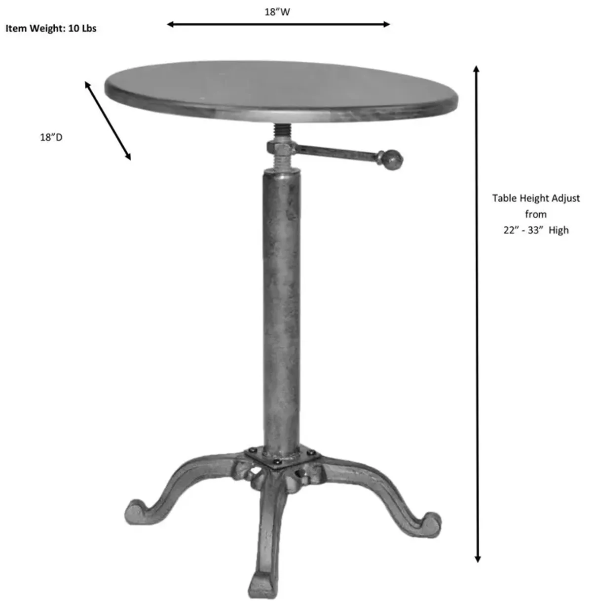 Carolina Living Colton Adjustable Vintage Table - Whitewash