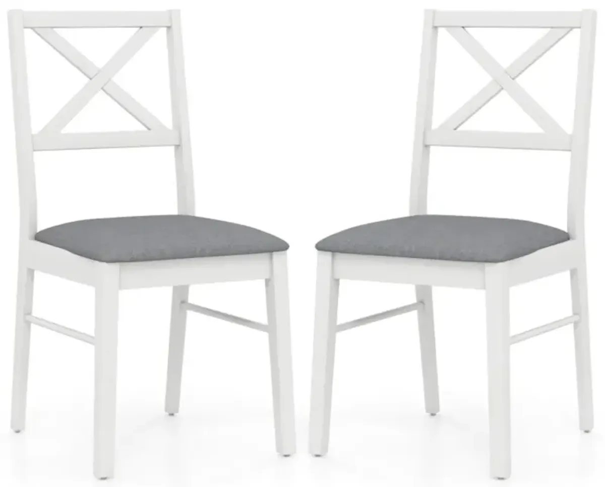 Hivvago Upholstered Side Dining Chairs Set of 2 with Rubber Wood Frame