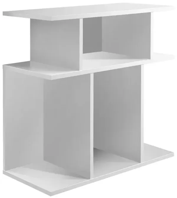 Wood Accent Table with 6 Open Storage Slots – Ideal for Books, Decor & More