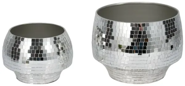 Curved Disco Mosaic Planter Set
