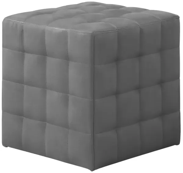Monarch Specialties I 8897 Ottoman, Pouf, Footrest, Foot Stool, 18" Square, Linen Look, Contemporary, Modern