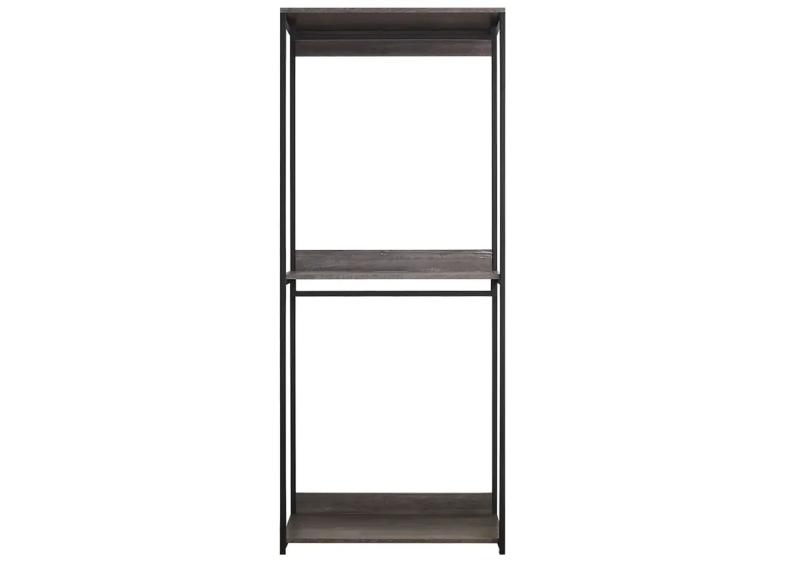 FC Design Klair Living Farmhouse Industrial Wood Walk-in Closet with One Shelf in Rustic Gray