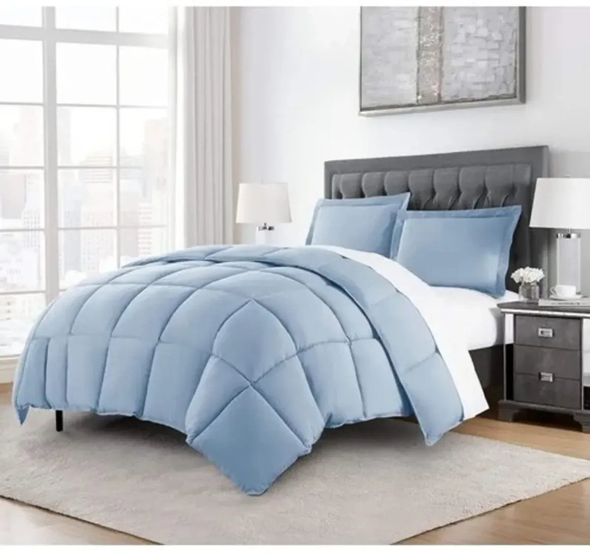 Hivvago Reversible Microfiber Down Alternative Comforter Set