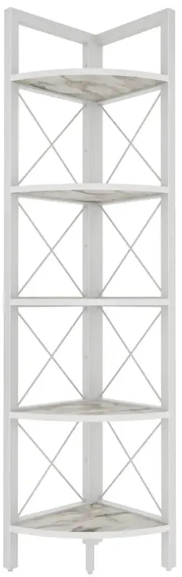 Decorotika Remo Corner Bookshelf - Ephesus White