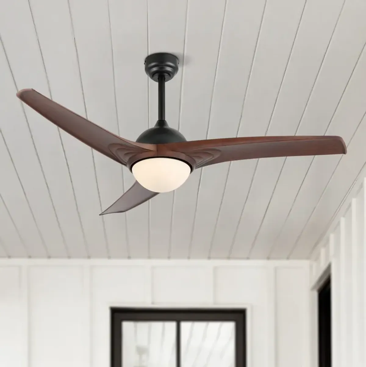 Sully Contemporary Industrial Iron/Plastic Integrated LED Ceiling Fan