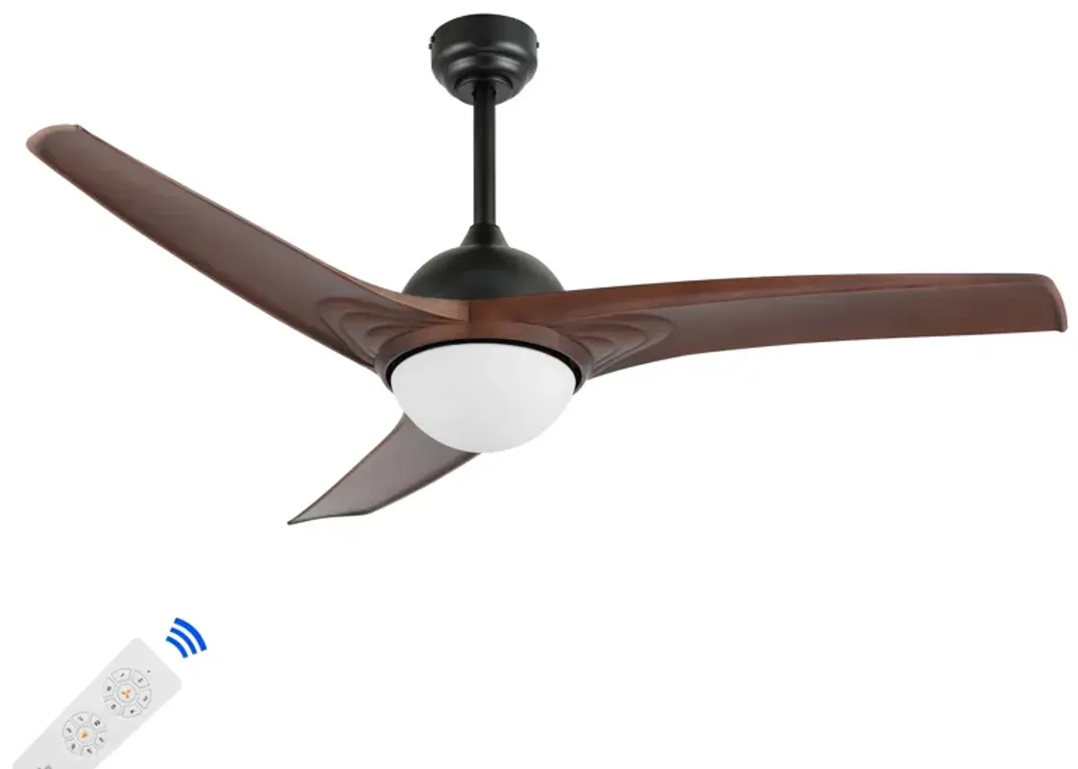 Sully Contemporary Industrial Iron/Plastic Integrated LED Ceiling Fan