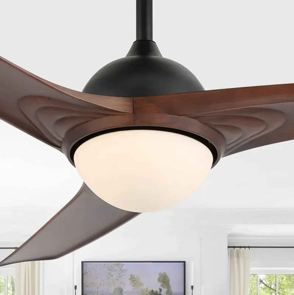 Sully Contemporary Industrial Iron/Plastic Integrated LED Ceiling Fan