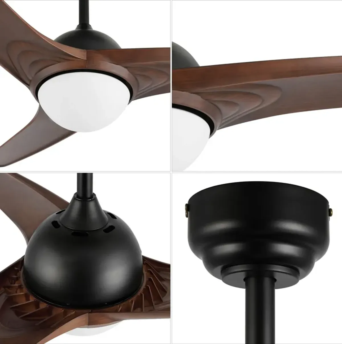 Sully Contemporary Industrial Iron/Plastic Integrated LED Ceiling Fan