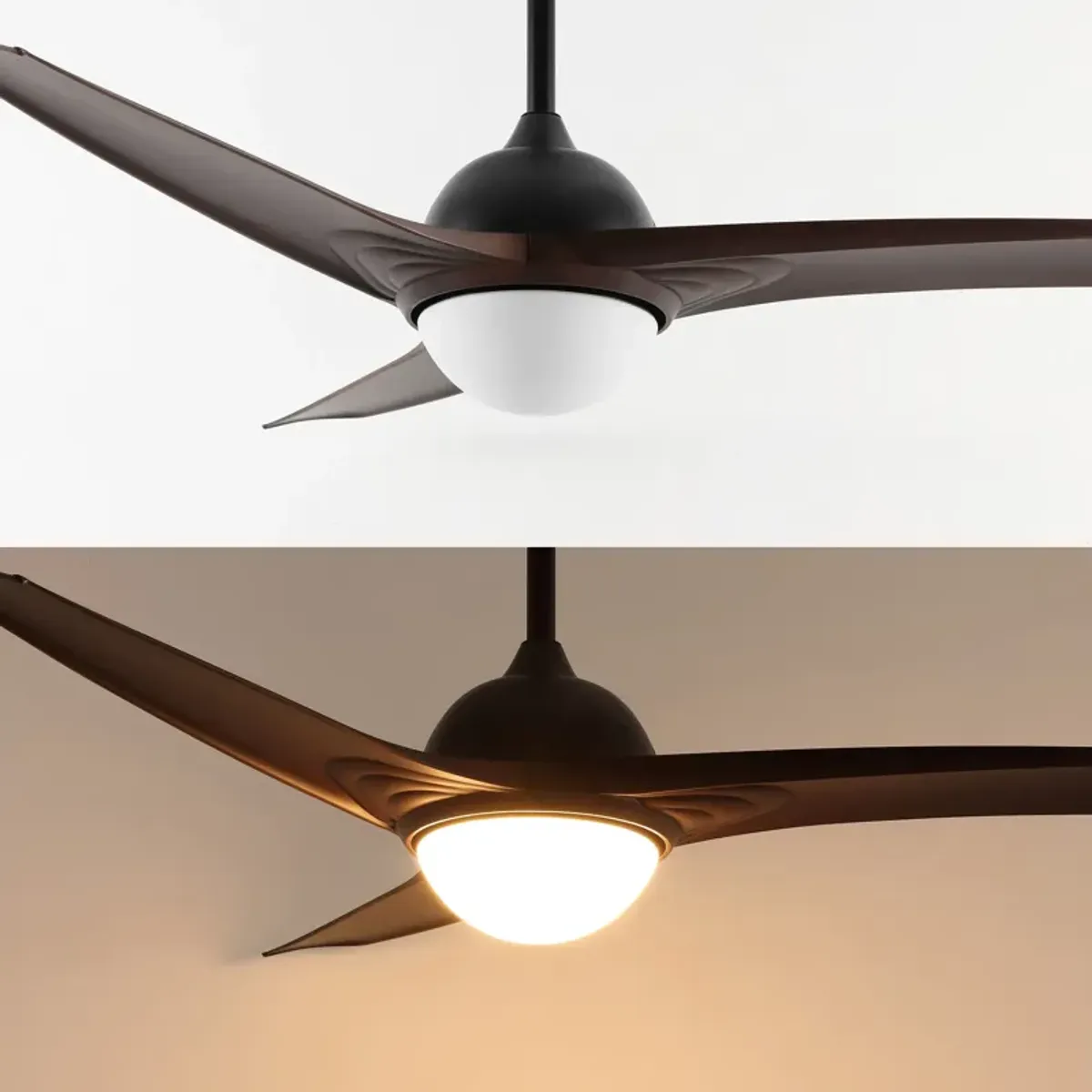 Sully Contemporary Industrial Iron/Plastic Integrated LED Ceiling Fan