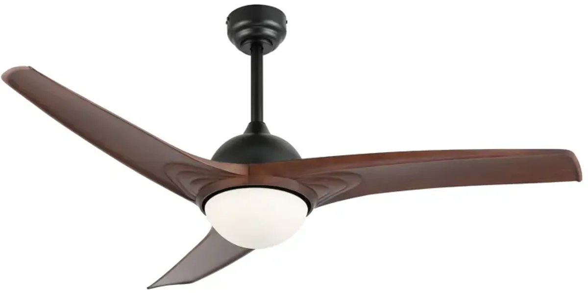 Sully Contemporary Industrial Iron/Plastic Integrated LED Ceiling Fan