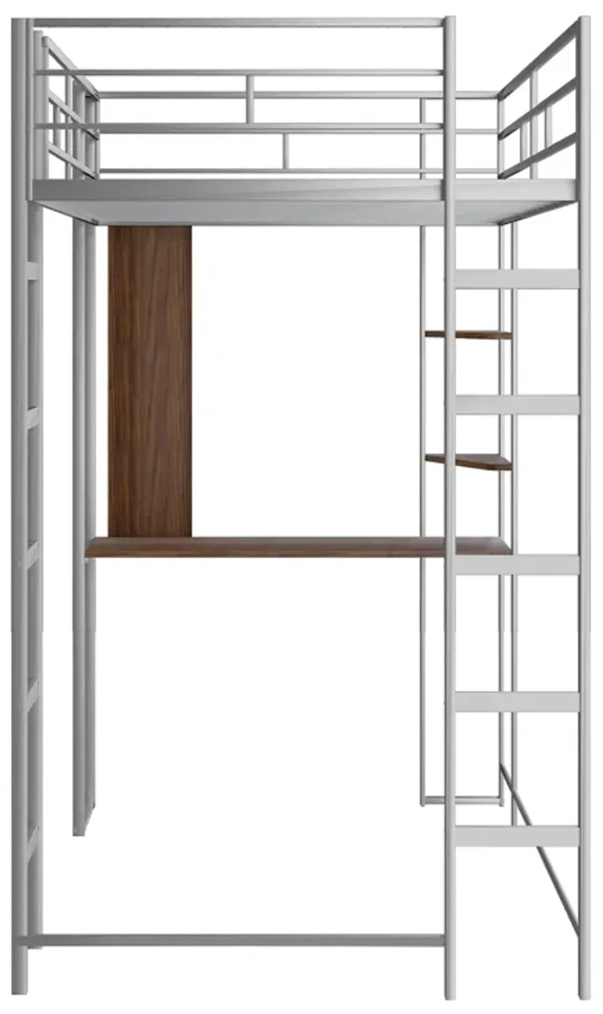 Merax Loft Bed Frame with 2 Built-in Ladders