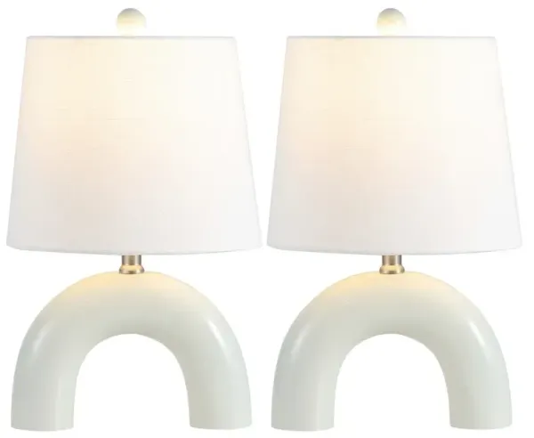 Zadie 17.75" Scandinavian Minimalist Ceramic Arch LED Table Lamp
