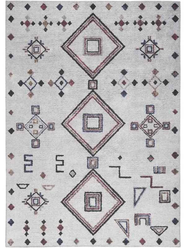Machine Washable Series 1 SR108 Ivory/Multicolor 5'3" x 7'3" Rug