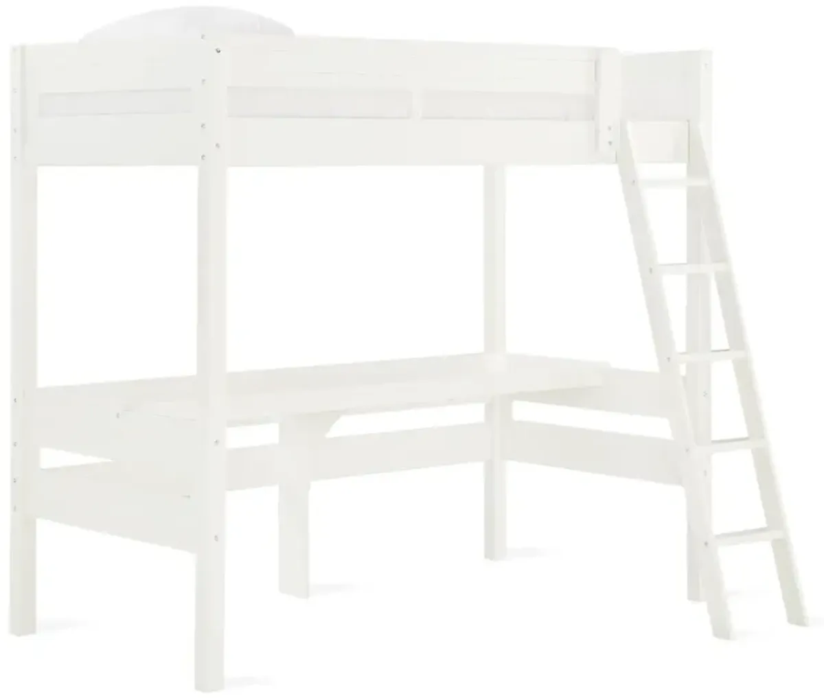 DHP Mountain View Loft Bed with Desk, White