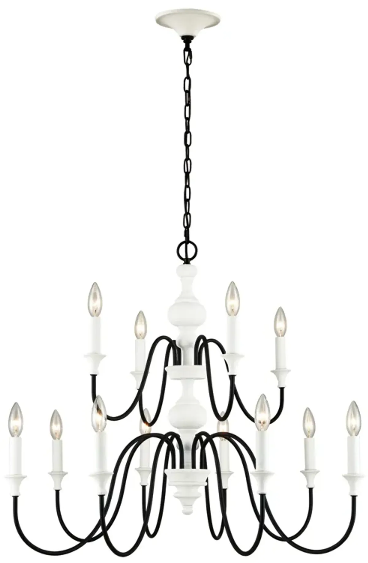 Val De Loire 36" wide white Chandelier