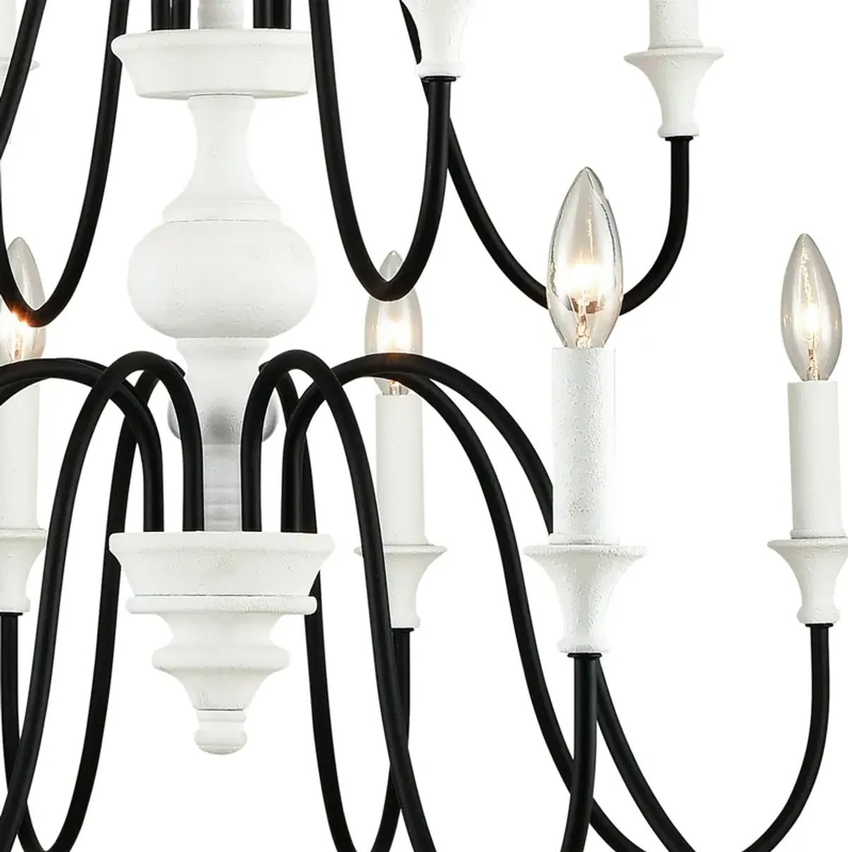 Val De Loire 36" wide white Chandelier