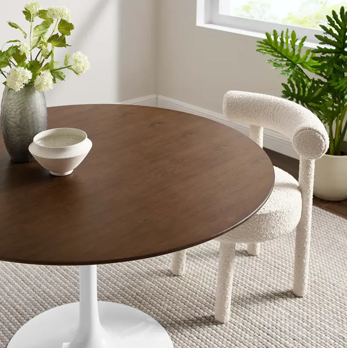 Modway - Lippa 48" Round Walnut Dining Table Walnut