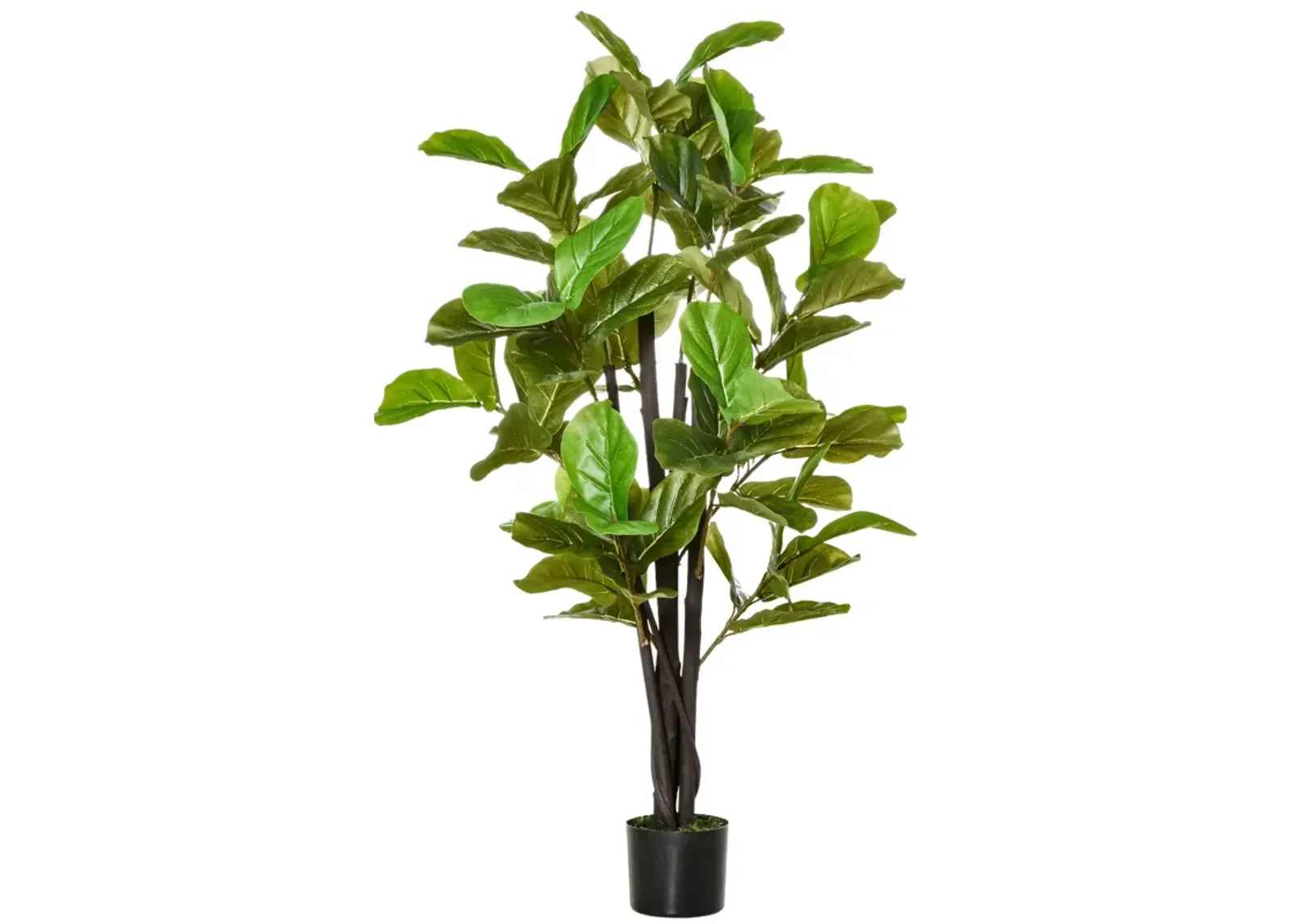 4.5' Artificial Fiddle Leaf Fig Potted Decorative Plant w/ 78 Realistic Leaves