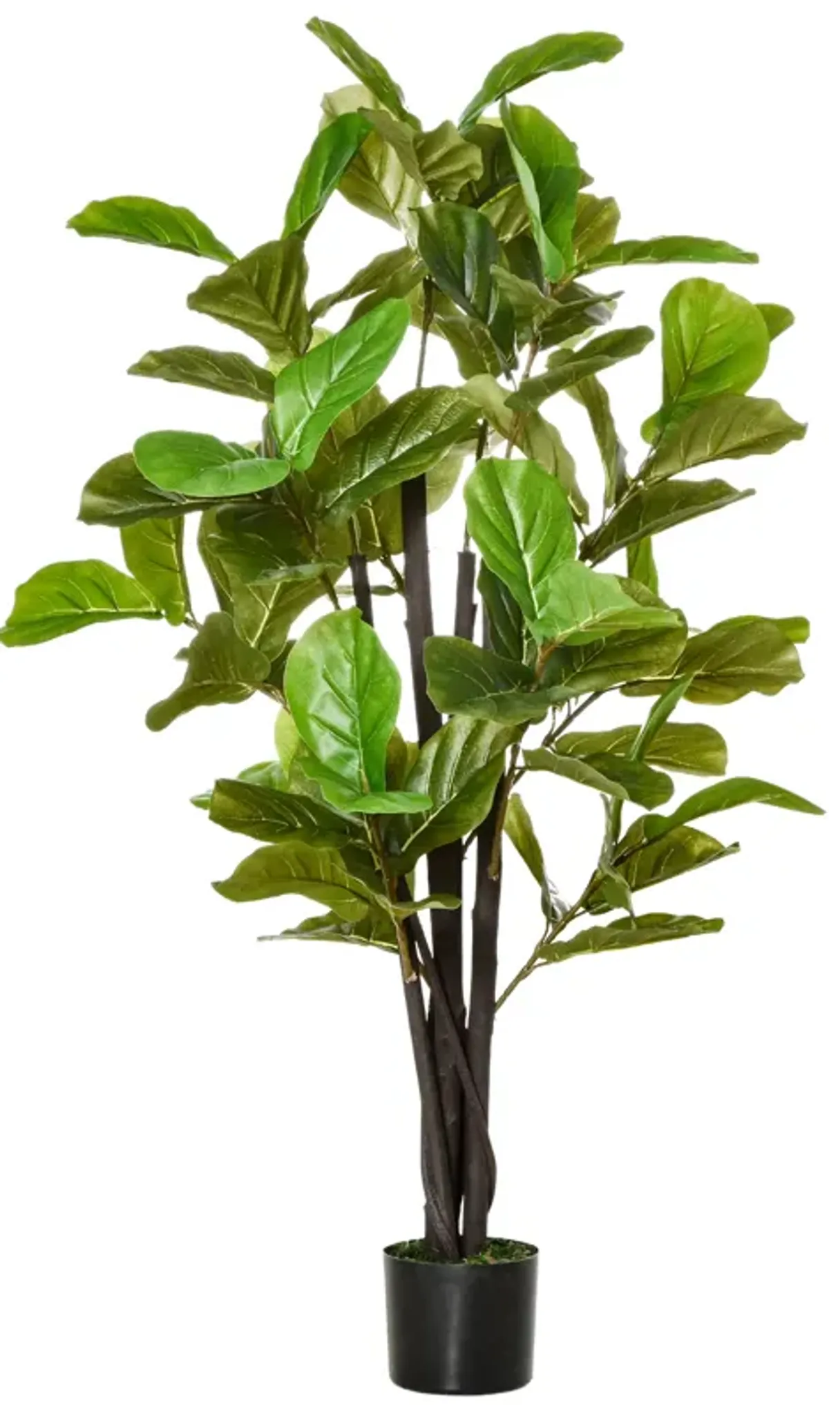 4.5' Artificial Fiddle Leaf Fig Potted Decorative Plant w/ 78 Realistic Leaves