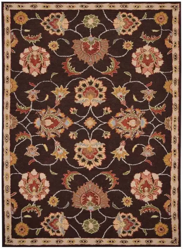 RUGSOTIC CARPETS HAND TUFTED WOOL ECO-FRIENDLY AREA RUGS  - 8'x10', Rectangle Shape, Brown, Classic Oriental Traditional  Design, High Pile Handmade Area Rugs for Living Room, Bed Room (K00659)
