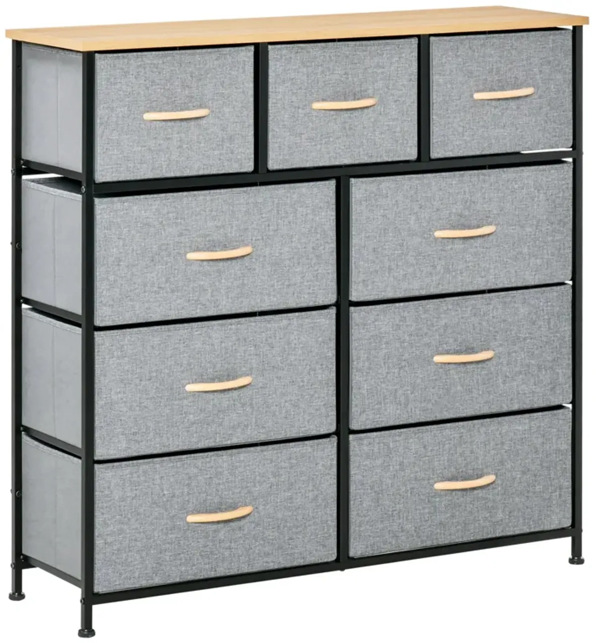 Oak Gray Organizer: 9-Drawer Storage Chest for Hallway/Closet