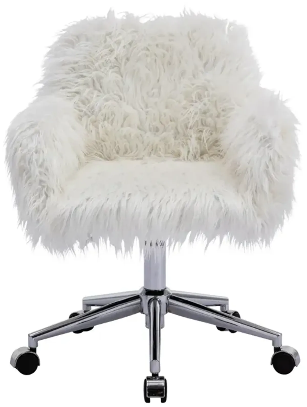 Modern Faux Fur Home Office Chair, Fluffy Chair For Girls, Makeup Vanity Chair