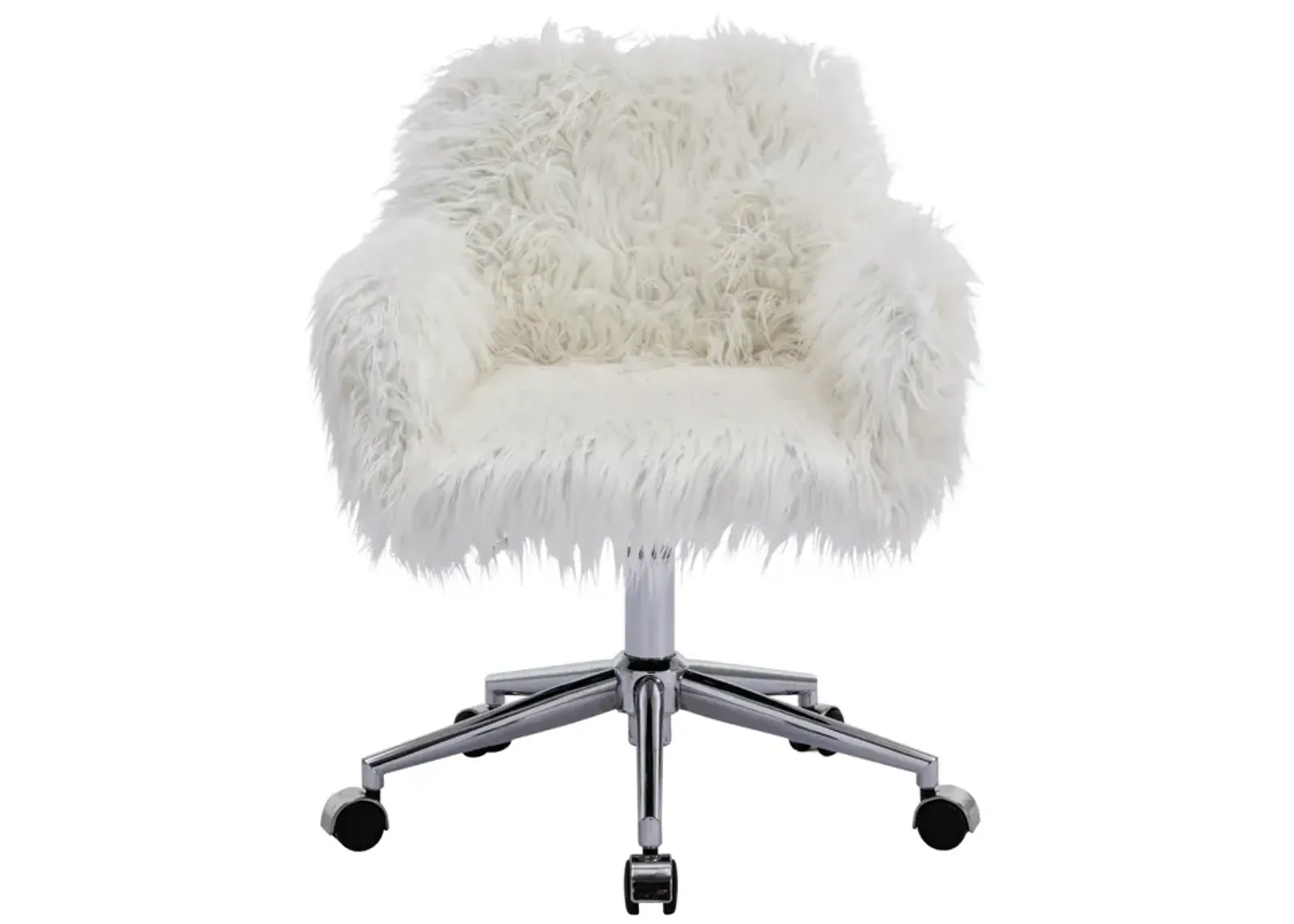 Modern Faux Fur Home Office Chair, Fluffy Chair For Girls, Makeup Vanity Chair