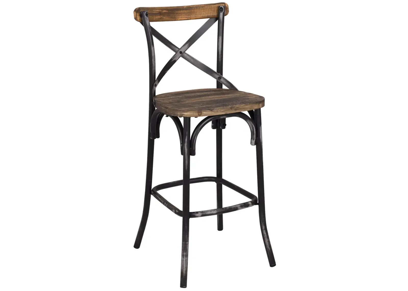 ACME Zaire Bar Chair, Antique Black & Antique Oak