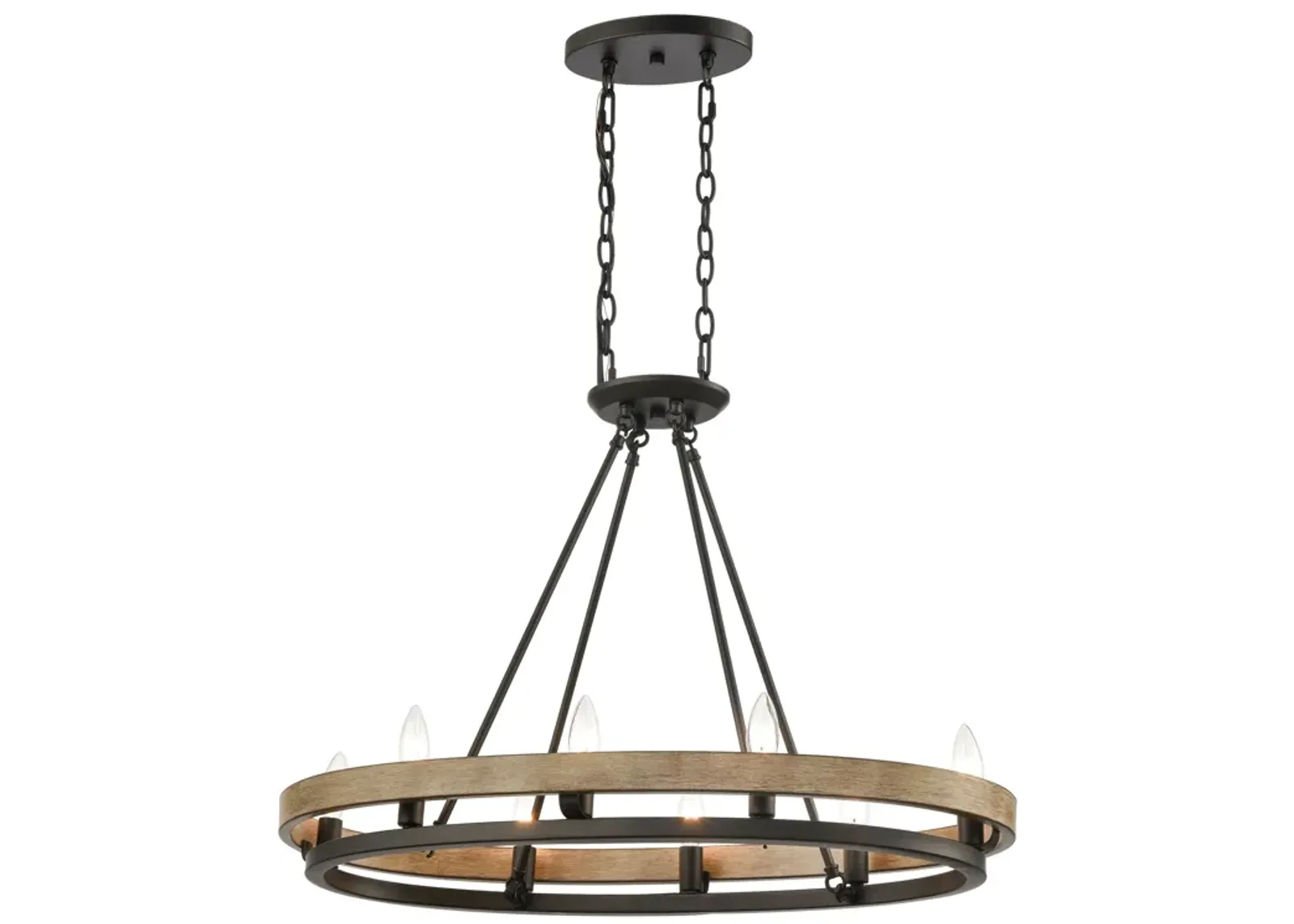 Ramsey 30'' Wide 8-Light Linear Black Chandelier