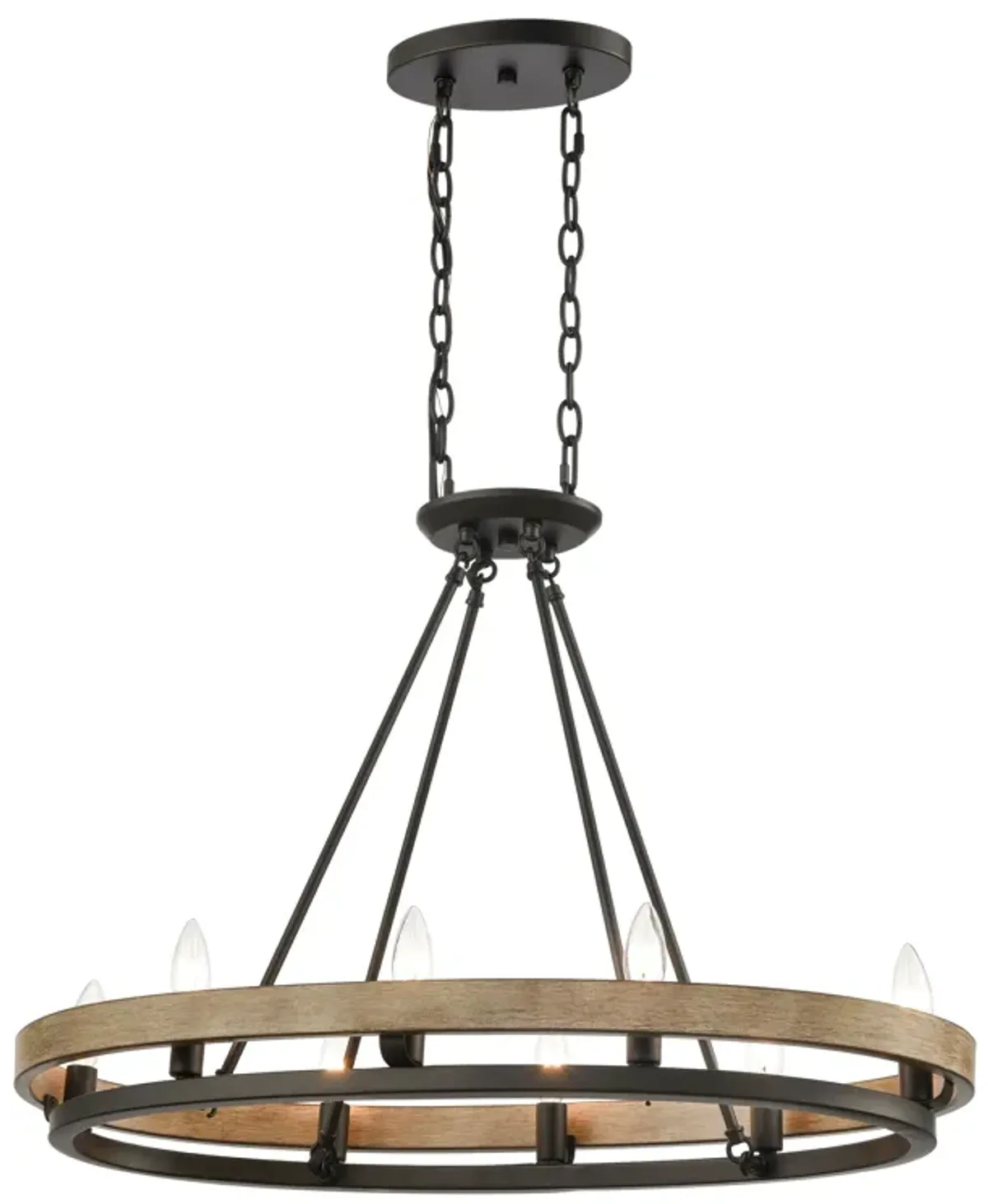 Ramsey 30'' Wide 8-Light Linear Black Chandelier