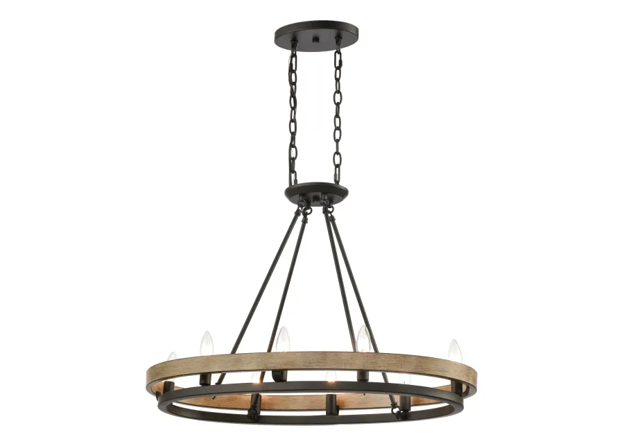 Ramsey 30'' Wide 8-Light Linear Black Chandelier