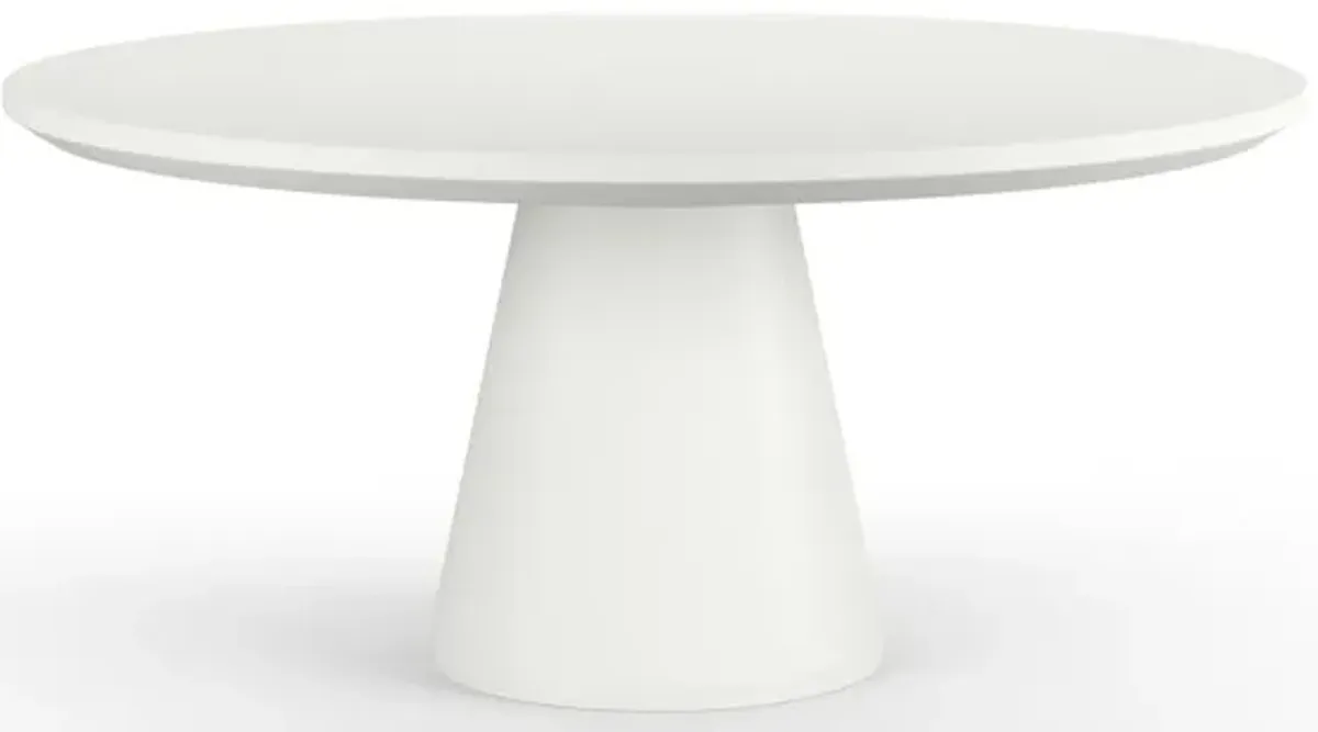 Pedestal Dining Table, Bone Finish