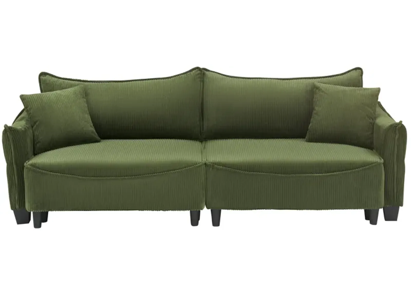 Merax Corduroy Fabric Loveseat Sofa Bed with Pillows