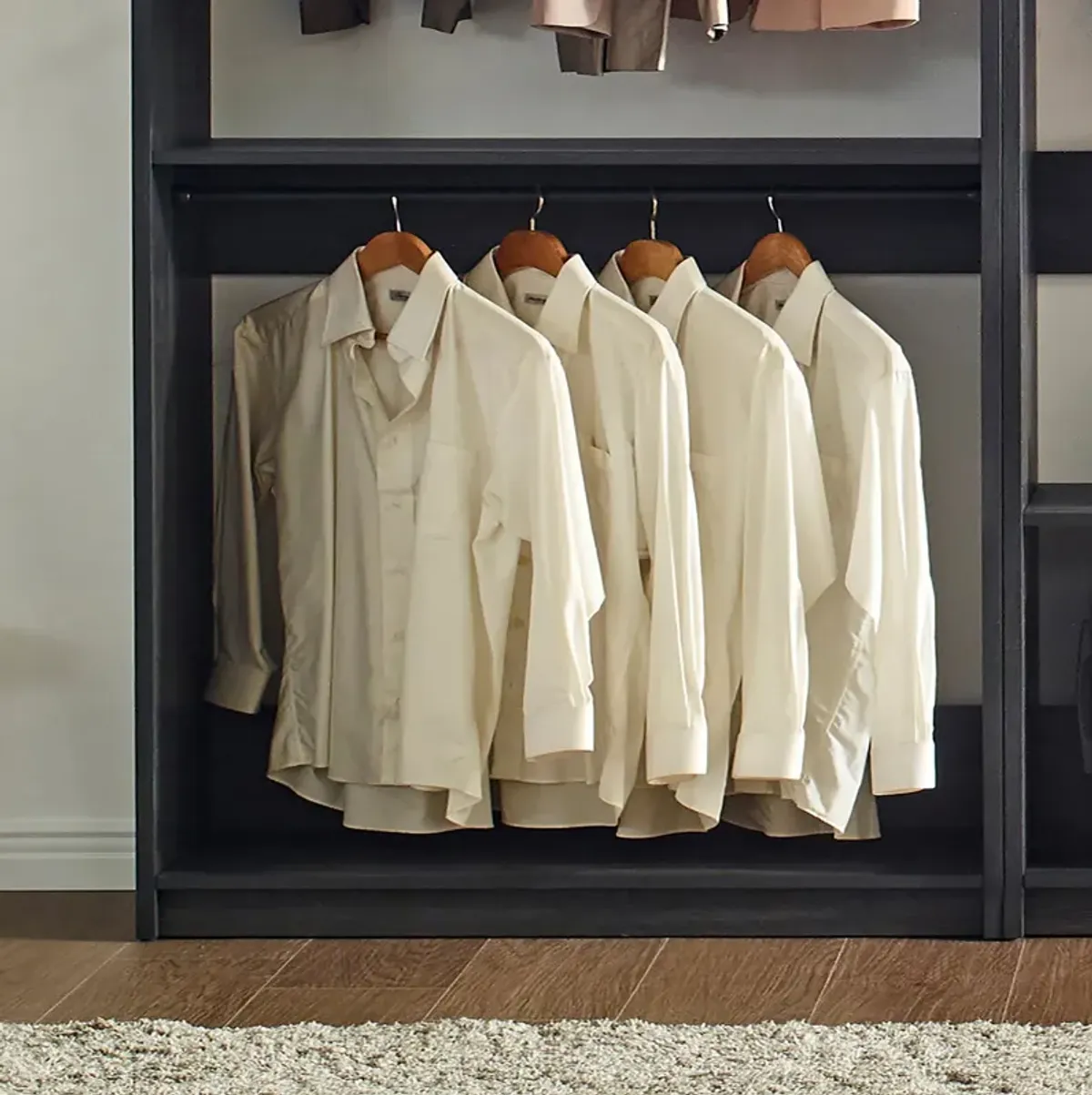 Prosper Gray Freestanding Walk in Wood Closet System