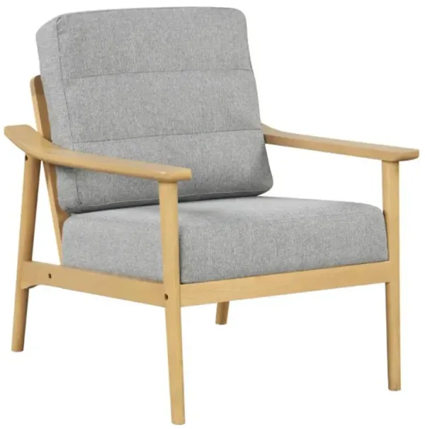 Hivvago Modern Accent Chair with Rubber Wood Armrests and Legs for Living Room