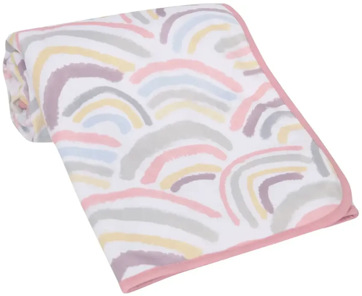 Lambs & Ivy Signature Rainbow Minky/Faux Shearling Soft Fleece Baby Blanket