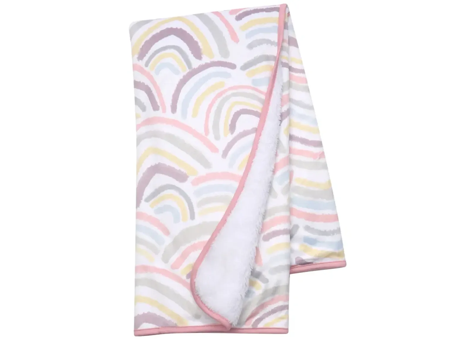 Lambs & Ivy Signature Rainbow Minky/Faux Shearling Soft Fleece Baby Blanket