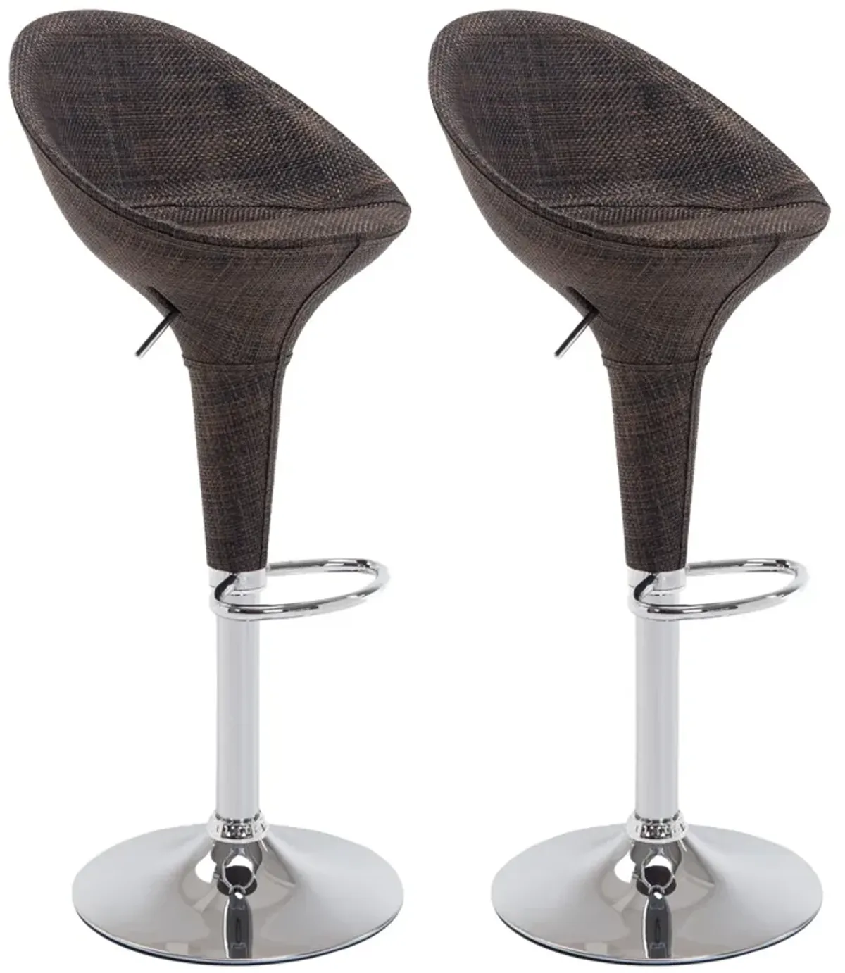 Swivel Bar Seating: Brown Rattan Stool Pair, Adjustable Height for Counters