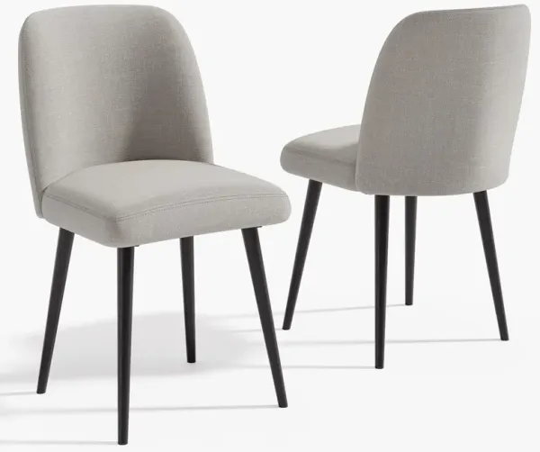 Courtelle's Upholstered Modern Grey Dining Chairs with Gold Leg (Set of 2)